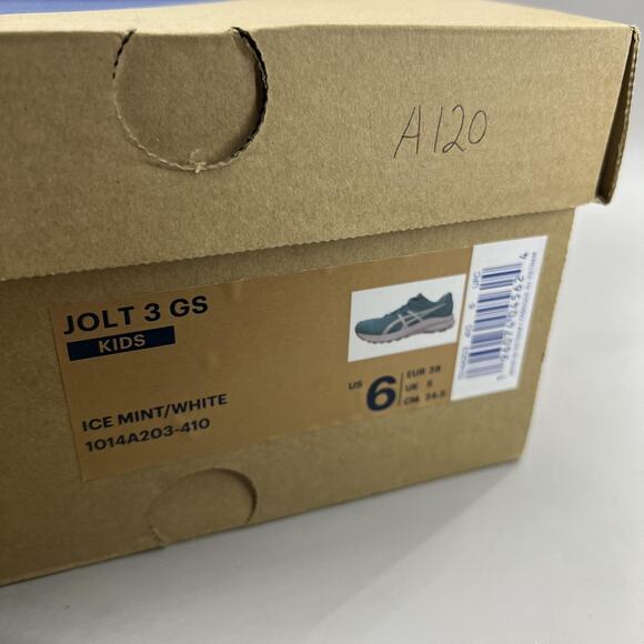 ASICS Jolt 3 GS Running Shoes Youth Size 6 Mint Green White Comfort Sneakers NEW - Picture 8 of 9